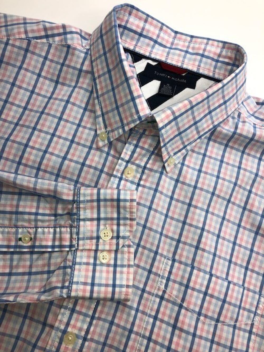 Tommy Hilfiger Shirt - Pink And Blue Plaid - XL